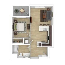 1 Bed 1 Bath floor plan